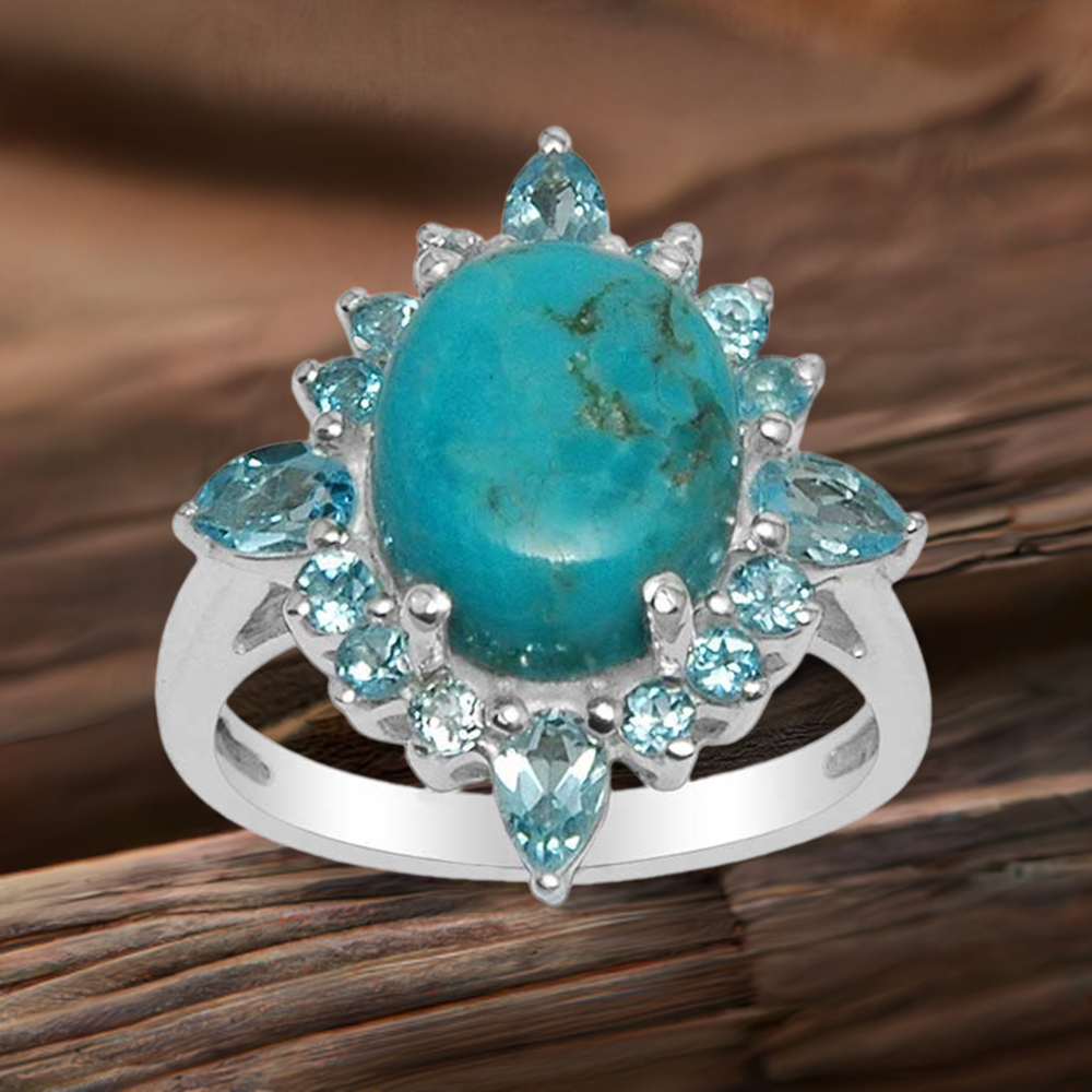 Semi Precious Multi Gemstone Rings In 925 Sterling Silver Jewelry 925SR1473