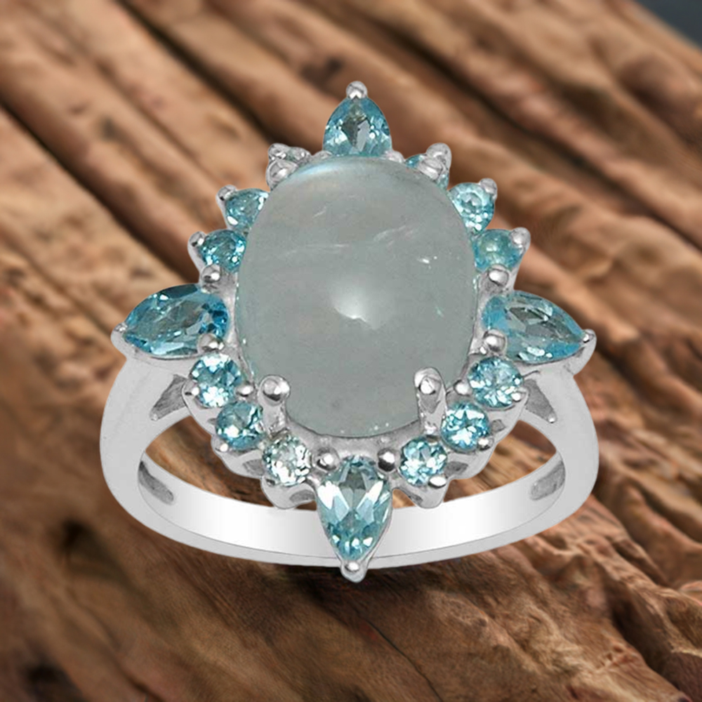 Natural Multi Gemstone Rings In 925 Sterling Silver Jewelry 925SR1481