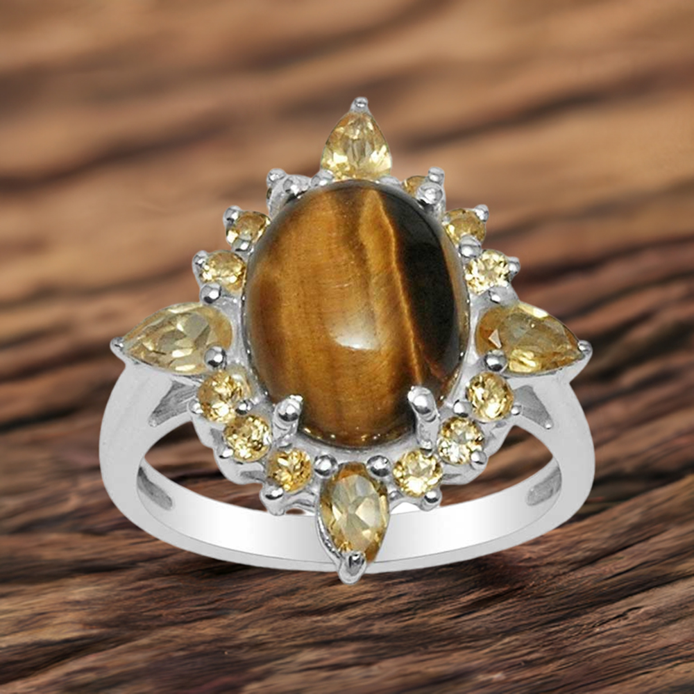 Semi Precious Multi Gemstone Rings In 925 Sterling Silver Jewelry 925SR1482