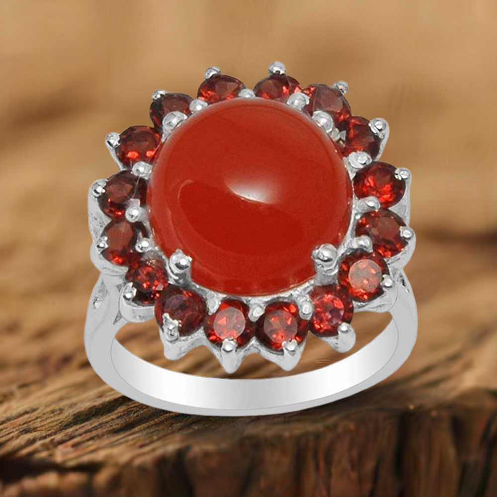 Genuine Multi Gemstone Rings In 925 Sterling Silver Jewelry 925SR1483