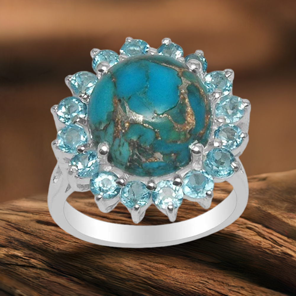 925 Sterling Silver Handmade Rings In Multi Gemstone Jewelry 925SR1487