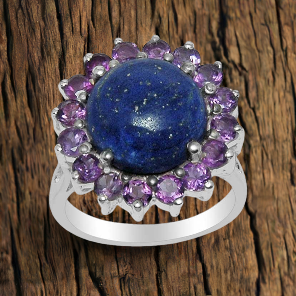 925 Sterling Silver Handmade Rings In Multi Gemstone Jewelry 925SR1489