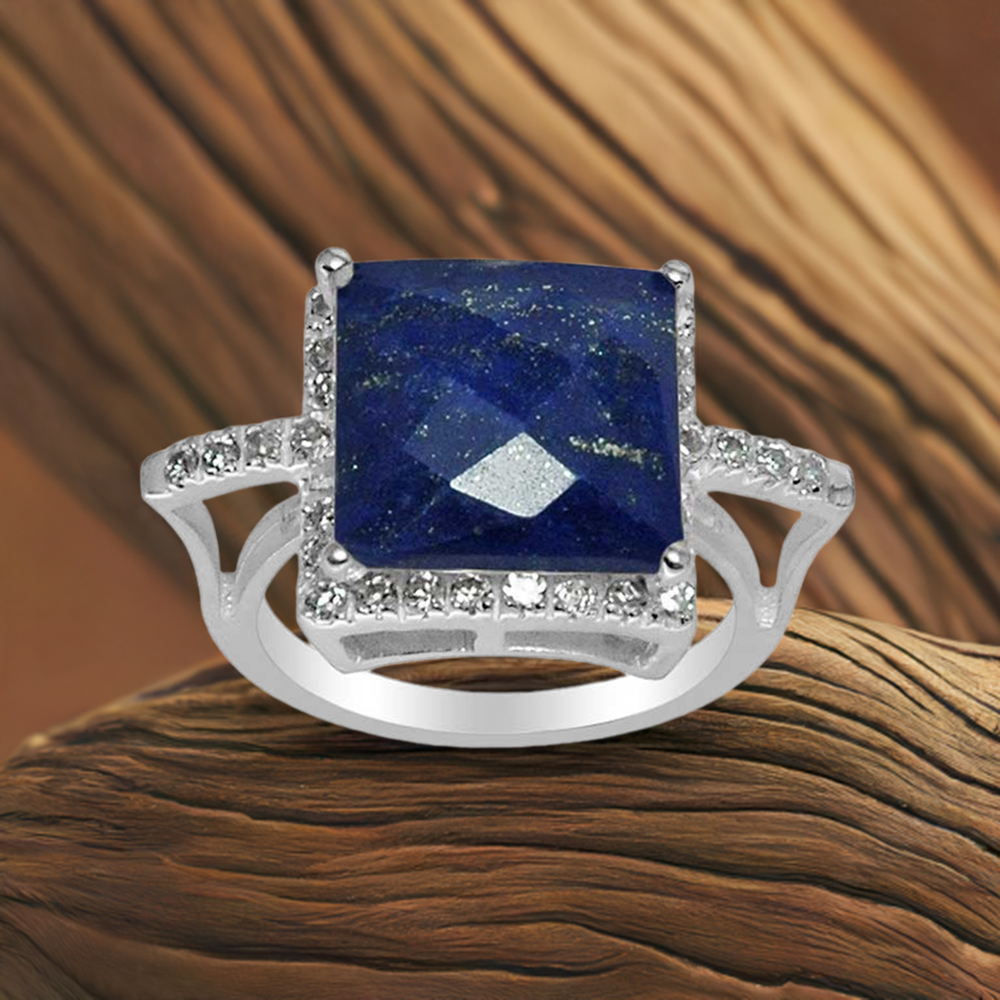 925 Sterling Silver Handmade Rings In Lapis Gemstone Jewelry 925SR1502