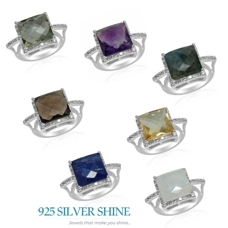 925 Sterling Silver Rings In Lemon Quartz Gemstone Jewelry 925SR1503_2