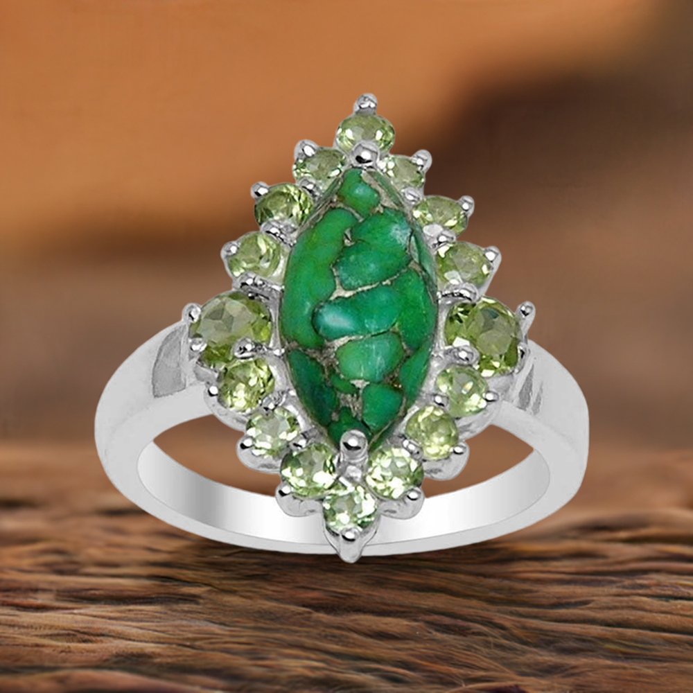 925 Sterling Silver Handmade Rings In Multi Gemstone Jewelry 925SR1511