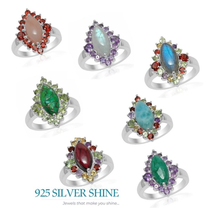 925 Sterling Silver Handmade Rings In Rainbow Moonstone Jewelry 925SR1512_2