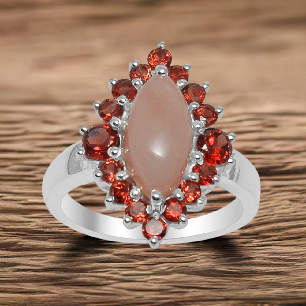 925 Sterling Silver Handmade Rings In Multi Gemstone Jewelry 925SR1513