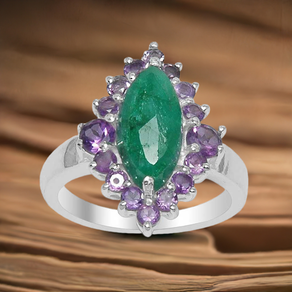 925 Sterling Silver Handmade Rings In Multi Gemstone Jewelry 925SR1514