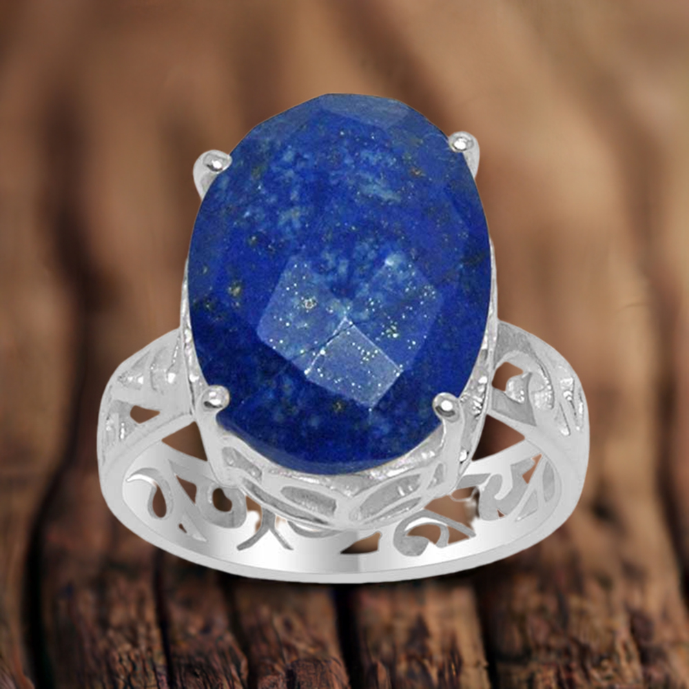925 Sterling Silver Handmade Rings In Lapis Gemstone Jewelry 925SR1516