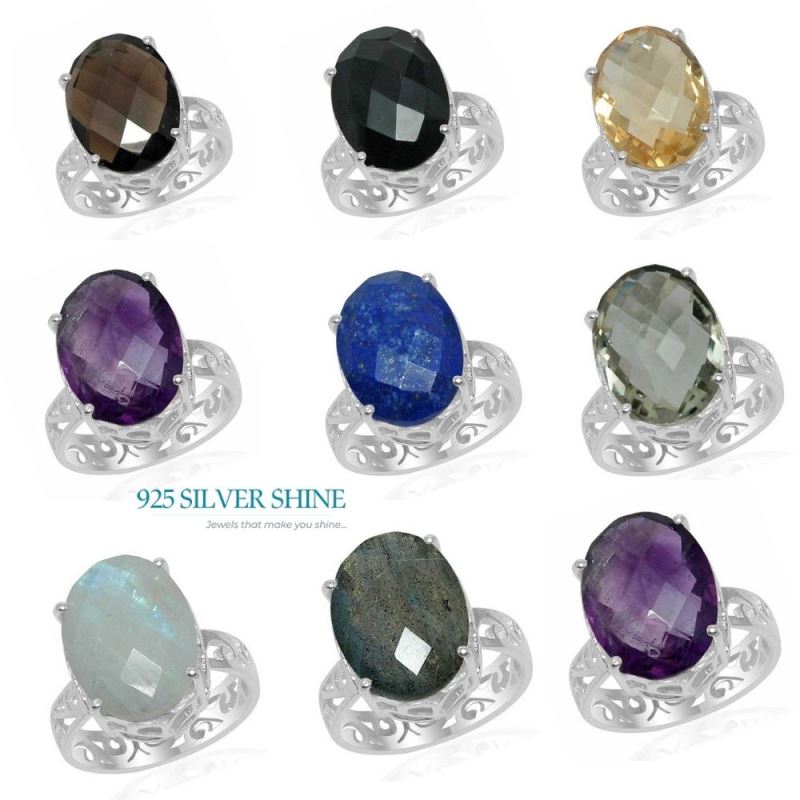 Sterling Silver Amethyst Filigree Rings 925SR1517_2