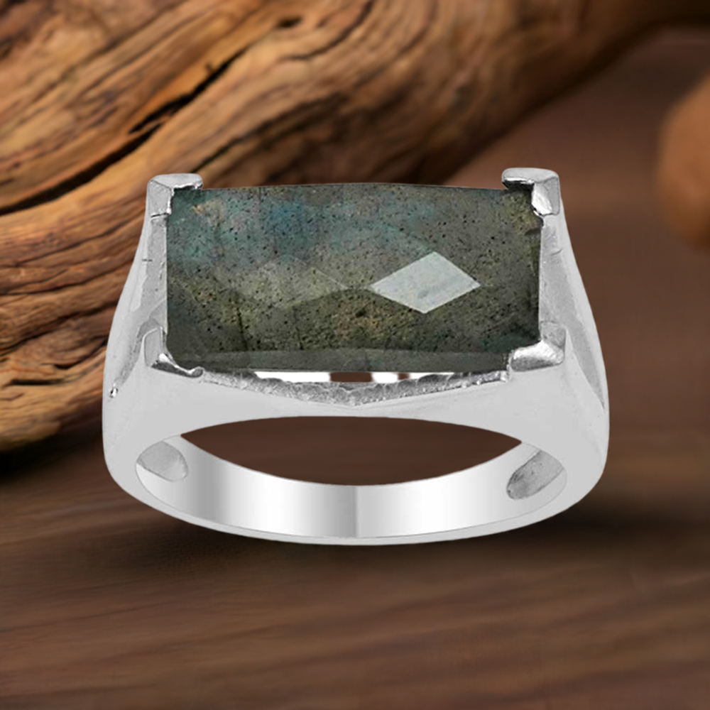 Solid 925 Silver Rings In Genuine Labradorite Gemstone 925SR1523