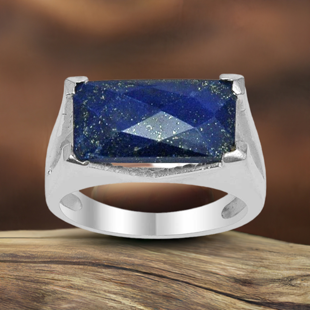 Natural Lapis Gemstone Rings In Solid 925 Silver 925SR1530