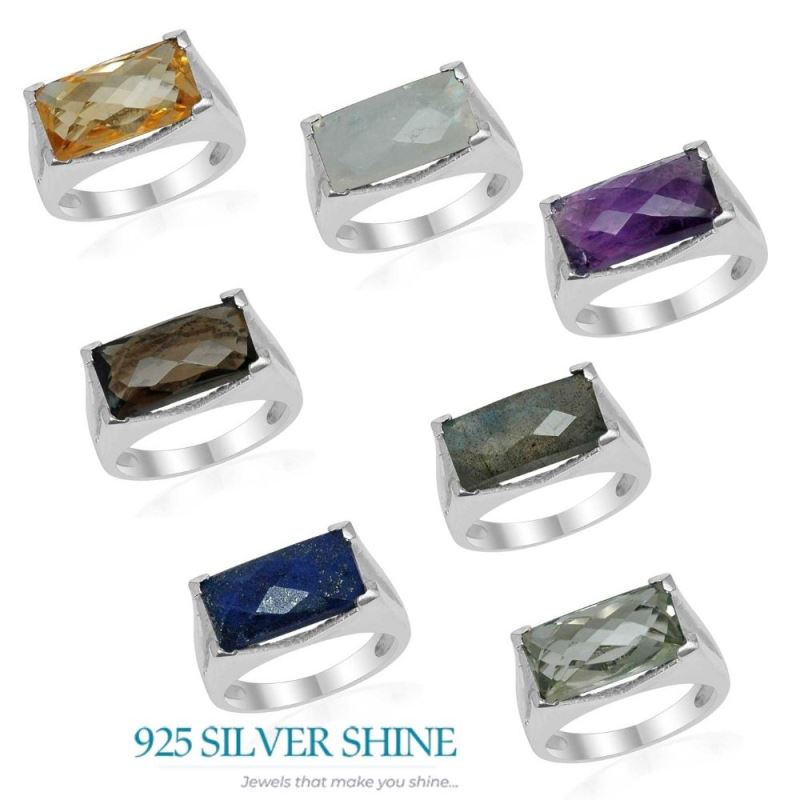 Natural Lapis Gemstone Rings In Solid 925 Silver 925SR1530_2