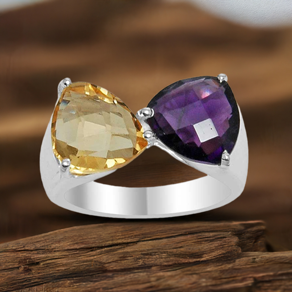 925 Sterling Silver Rings In Natural Multi Gemstone 925SR1539