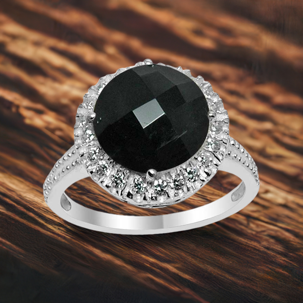 925 Sterling Silver Rings In Semi Precious Black Onyx Gemstone 925SR1546