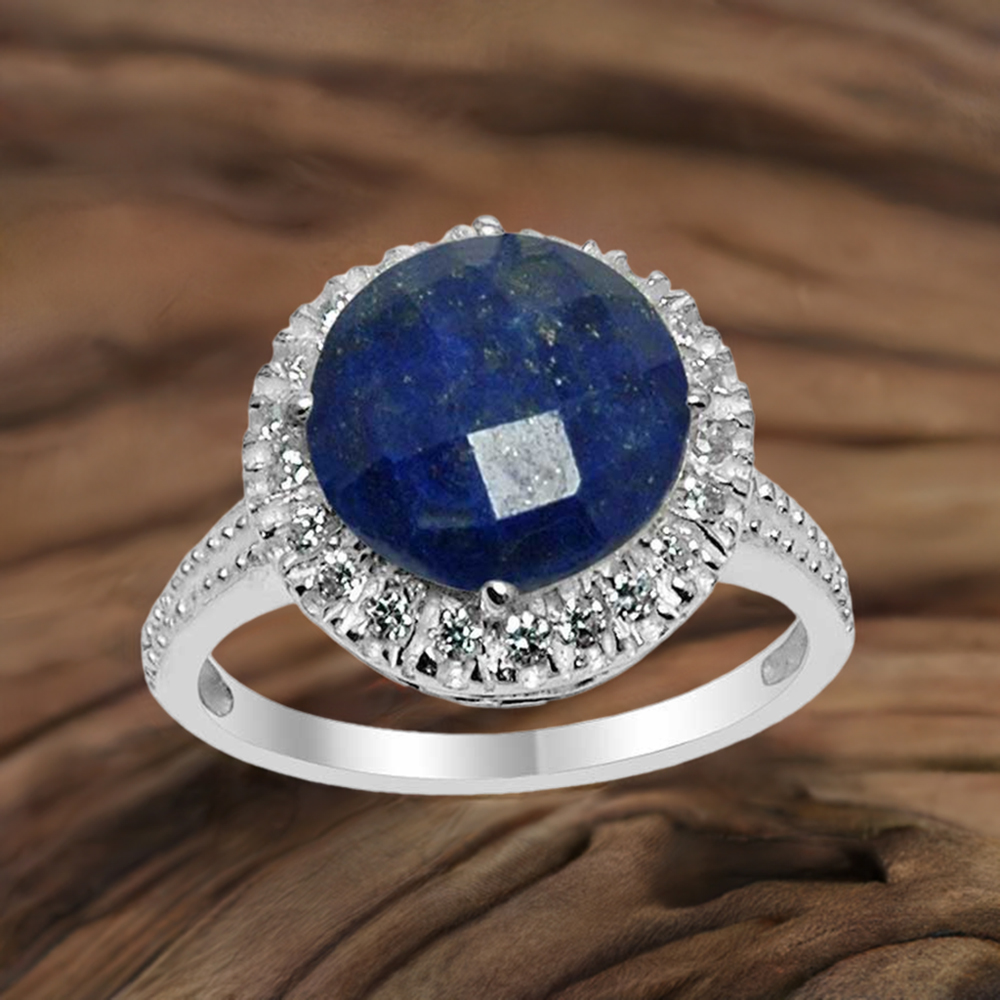 925 Sterling Silver Rings In Natural Lapis Gemstone 925SR1548