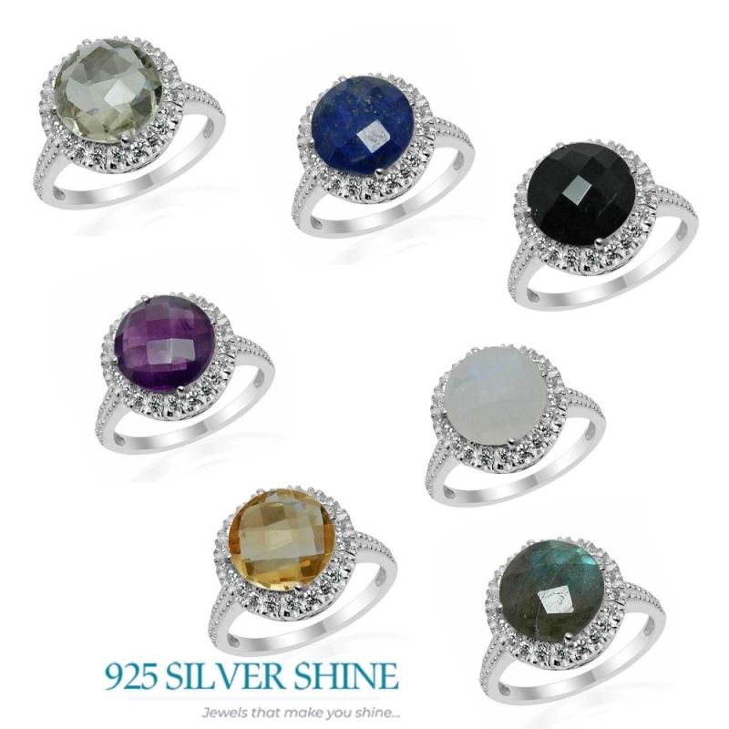 Green Amethyst Gemstone Sterling Silver Rings 925SR1549_2