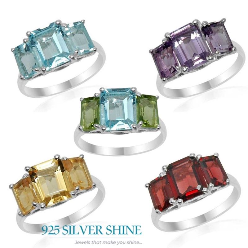 Natural Blue Topaz Gemstone Rings In 925 Sterling Silver Jewelry 925SR1554_2