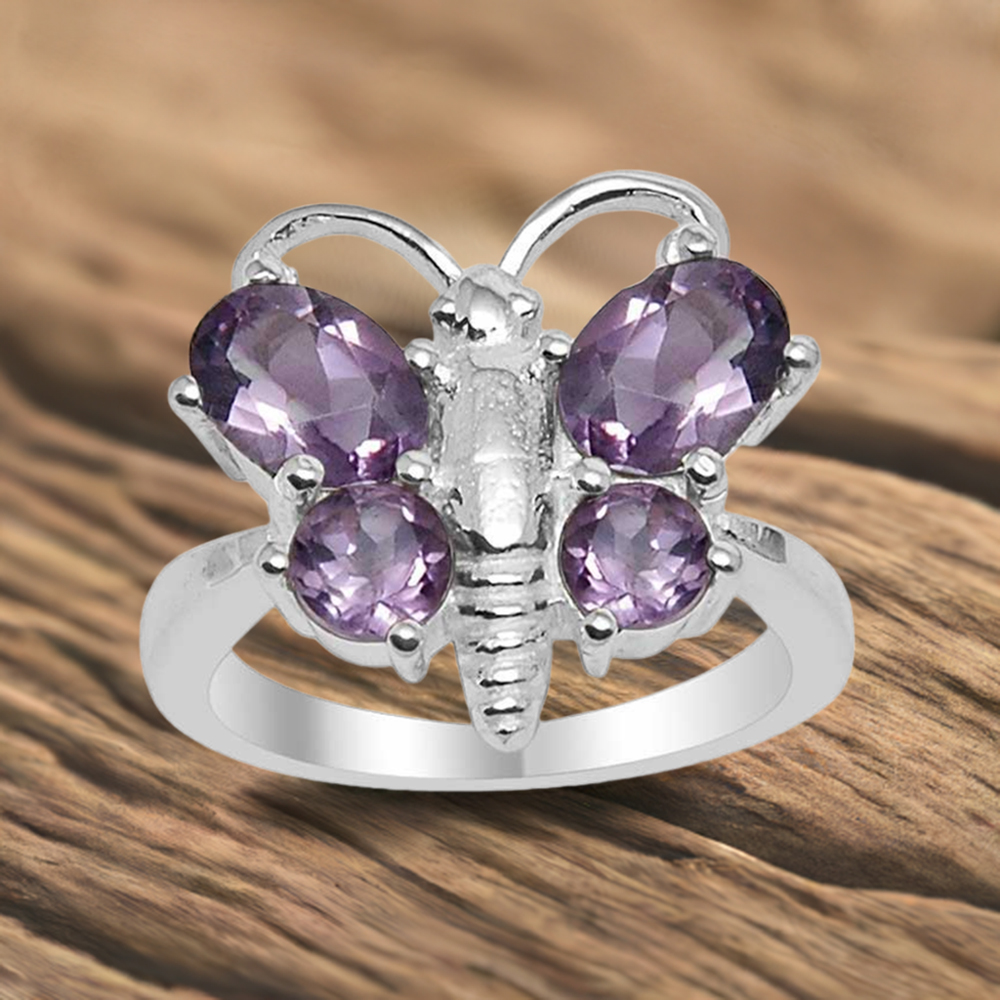 925 Sterling Silver Rings In Amethyst Gemstone Jewelry 925SR1563