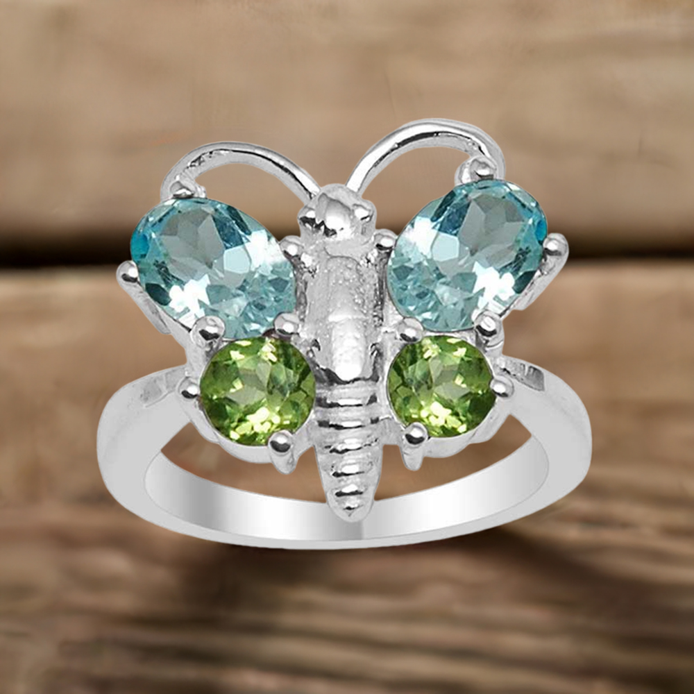 925 Sterling Silver Rings In Multi Gemstone Jewelry 925SR1564