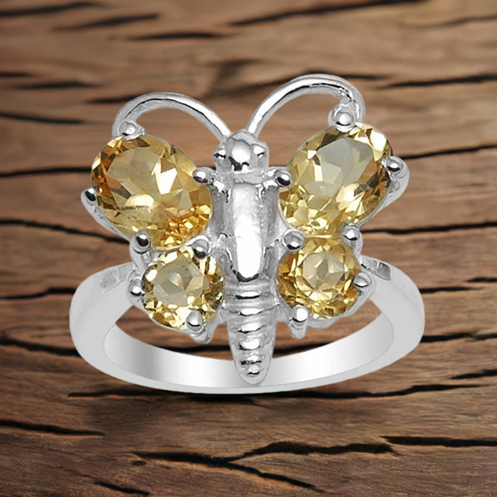 925 Sterling Silver Rings In Citrine Gemstone Jewelry 925SR1565