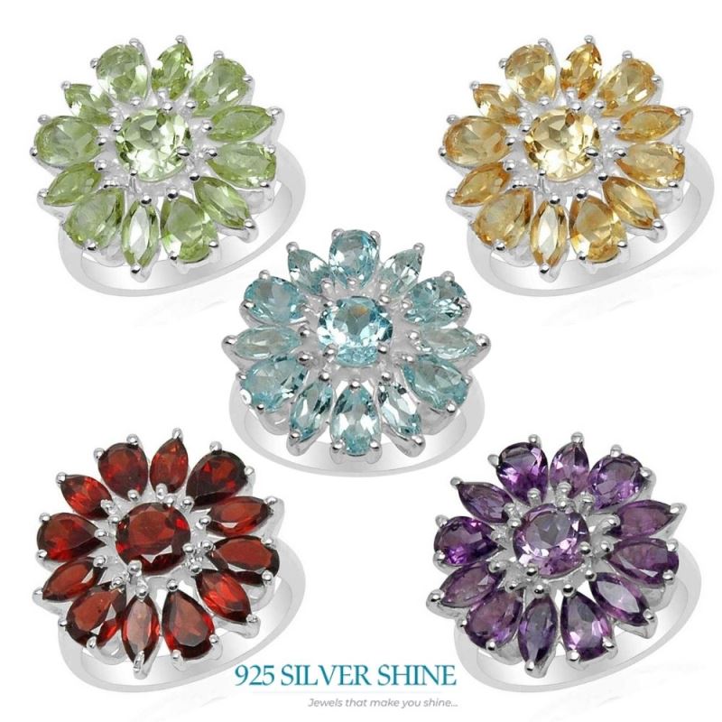 925 Sterling Silver Rings In Multi Gemstone Jewelry 925SR1572_2
