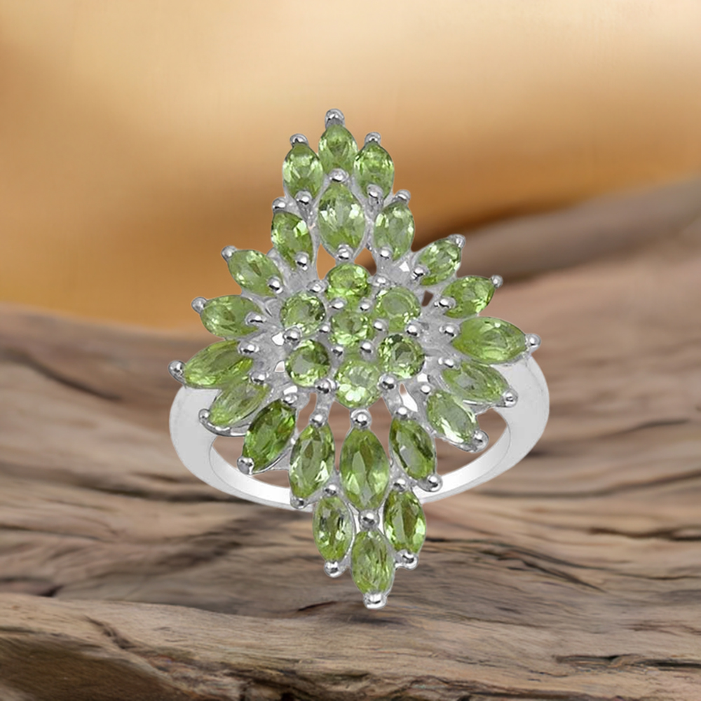 Best Design 925 Sterling Silver Handmade Rings In Peridot Gemstone Jewelry 925SR1577