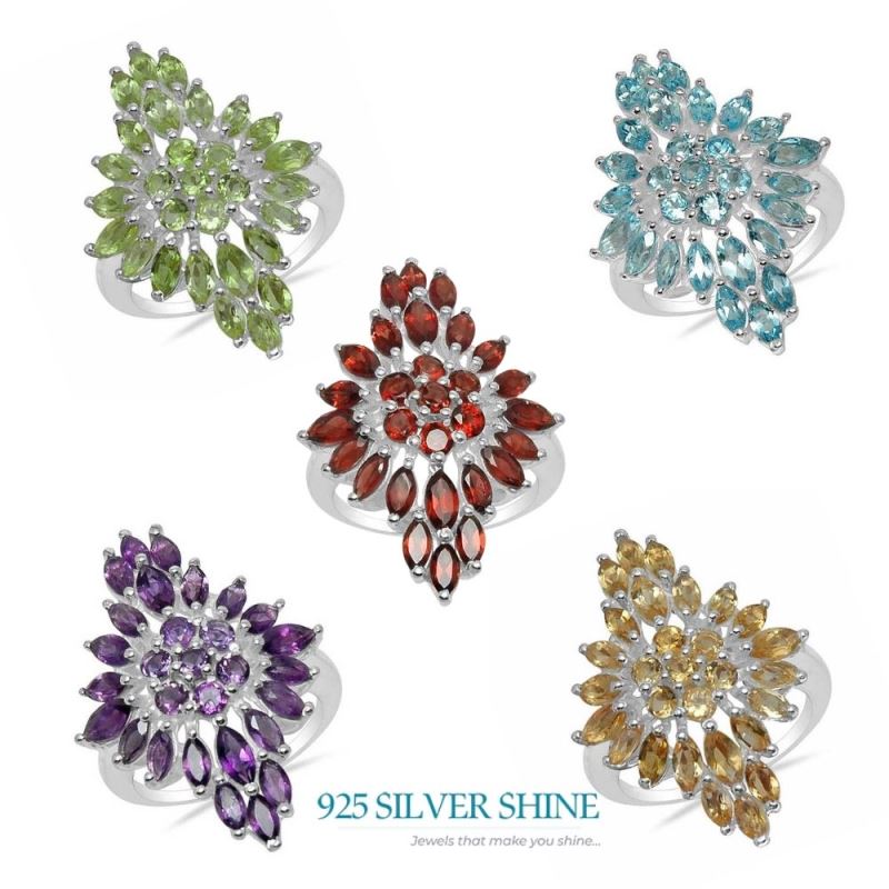 925 Sterling Silver Rings In Citrine Gemstone Jewelry 925SR1578_2