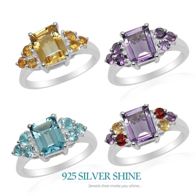 925 Sterling Silver Handmade Rings In Blue Topaz Gemstone Jewelry 925SR1579_2