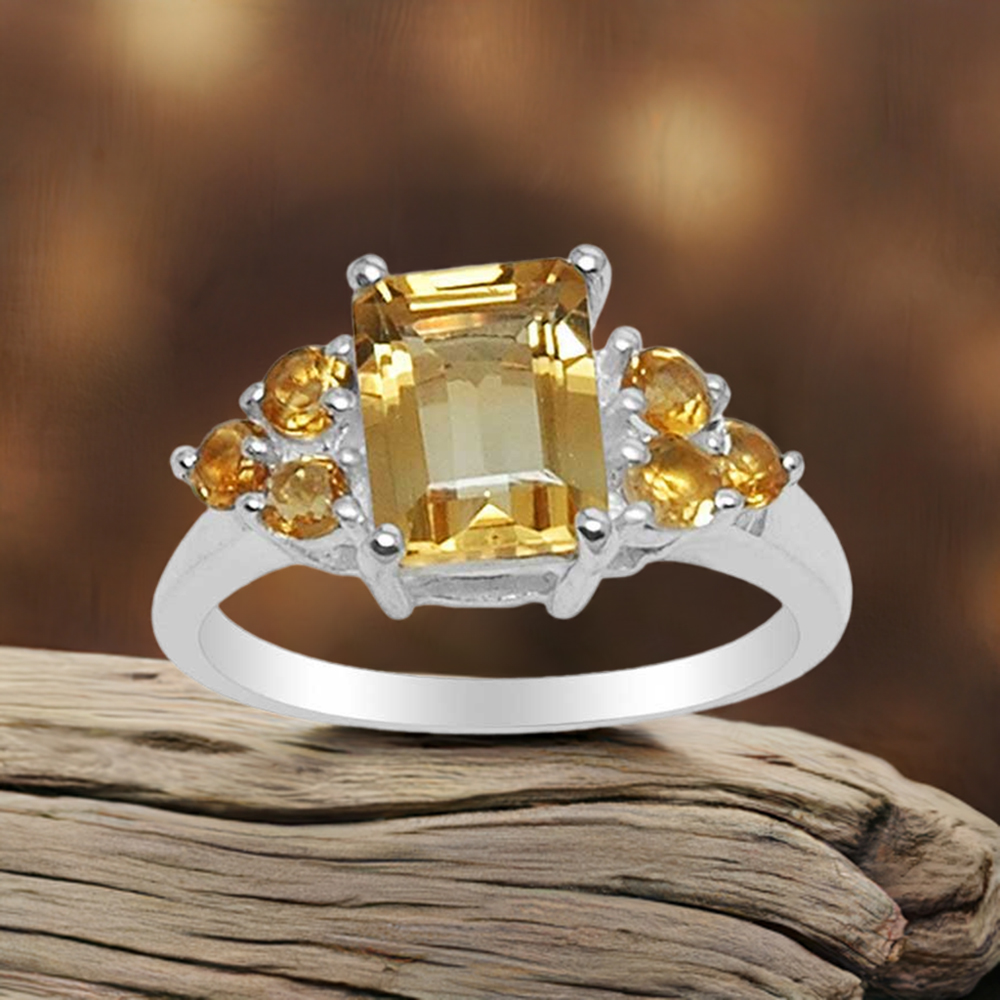 Affordable 925 Sterling Silver Handmade Rings Manufacturer In Citrine Gemstone Jewelry 925SR1580