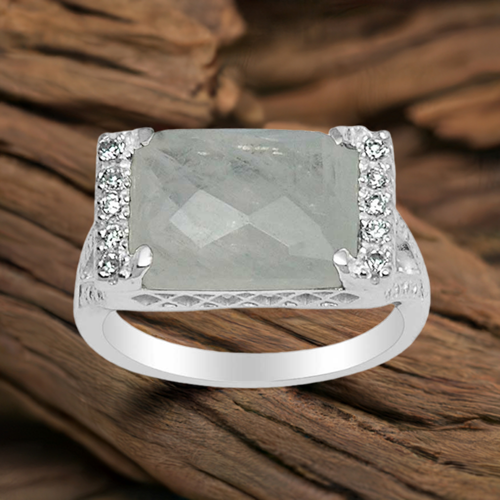 925 Sterling Silver Rings In Rainbow Moonstone Jewelry 925SR1584