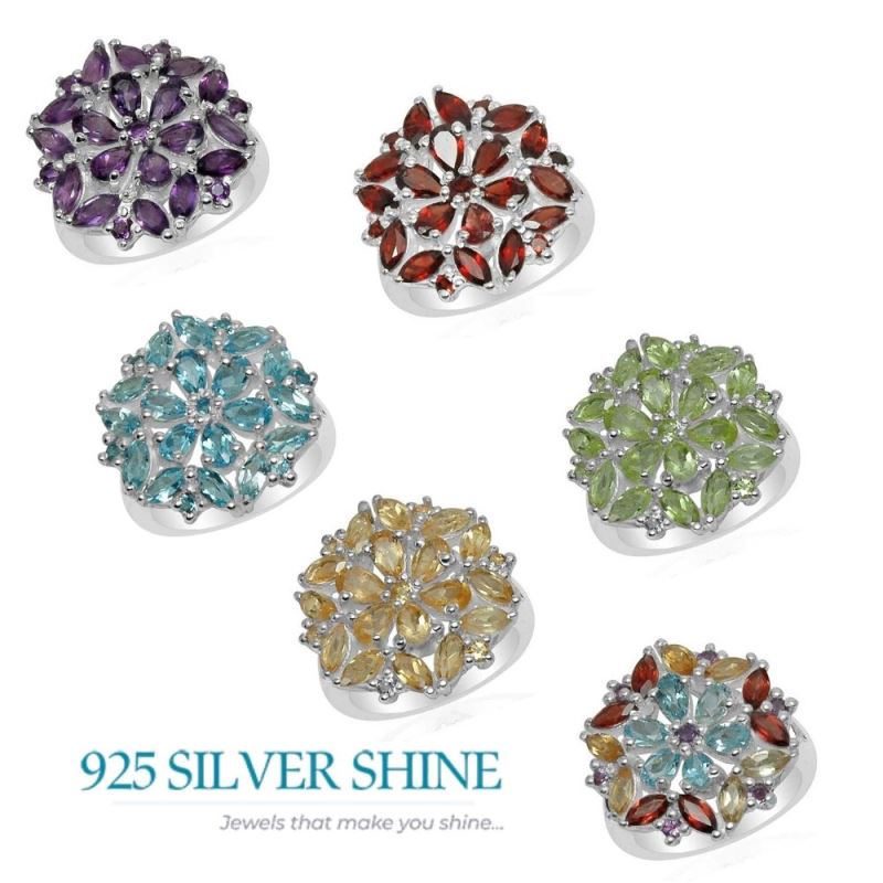 925 Sterling Silver Handmade Rings In Blue Topaz Gemstone Jewelry 925SR1587_2