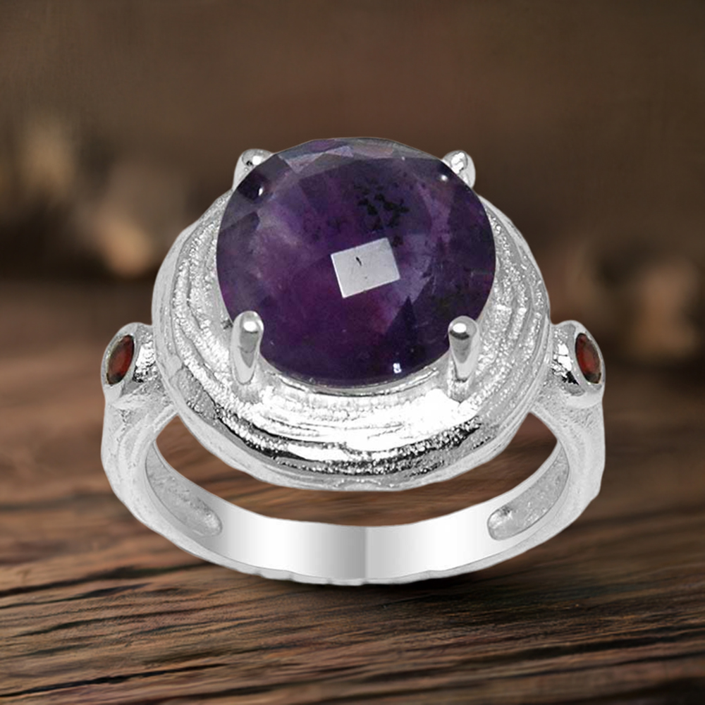 Natural Multi Gemstone Rings In Solid 925 Silver 925SR1609