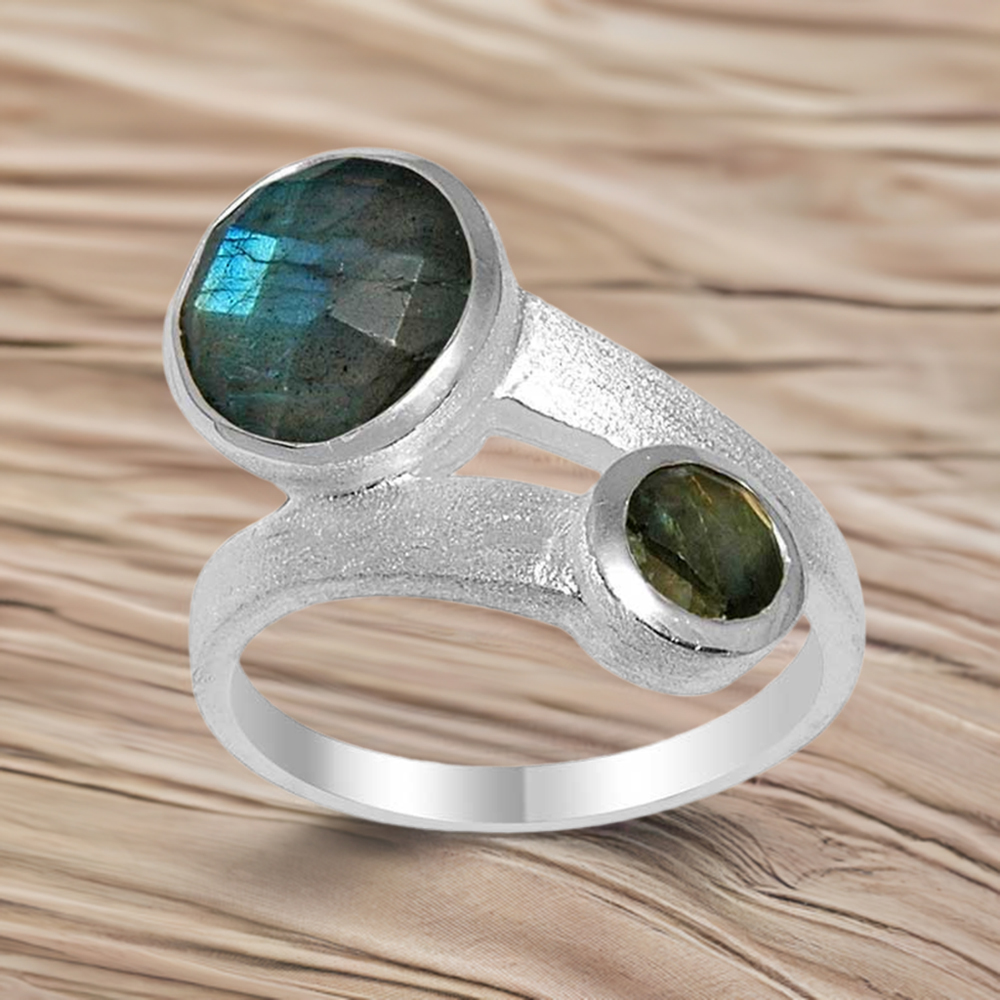 Genuine Labradorite Gemstone Rings In Solid 925 Silver 925SR1611