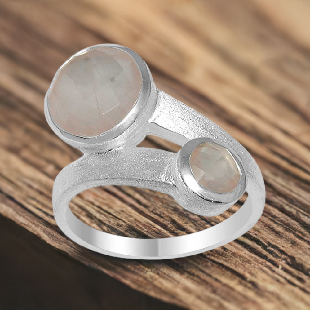 Natural Rose Quartz Gemstone Rings In Fine 925 Sterling Silver 925SR1612