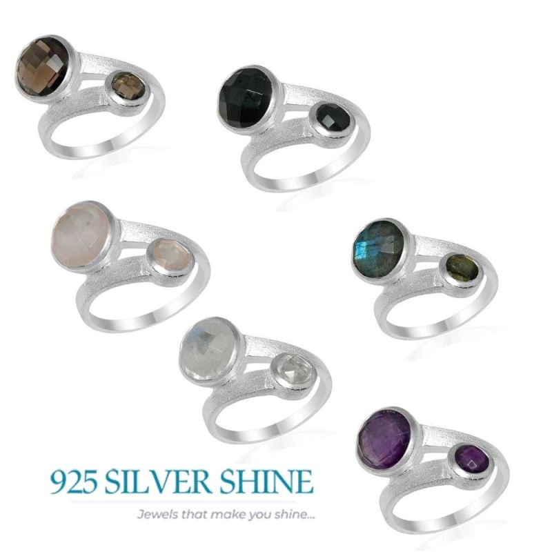 925 Sterling Silver Rings In Natural Black Onyx Gemstone 925SR1615_2