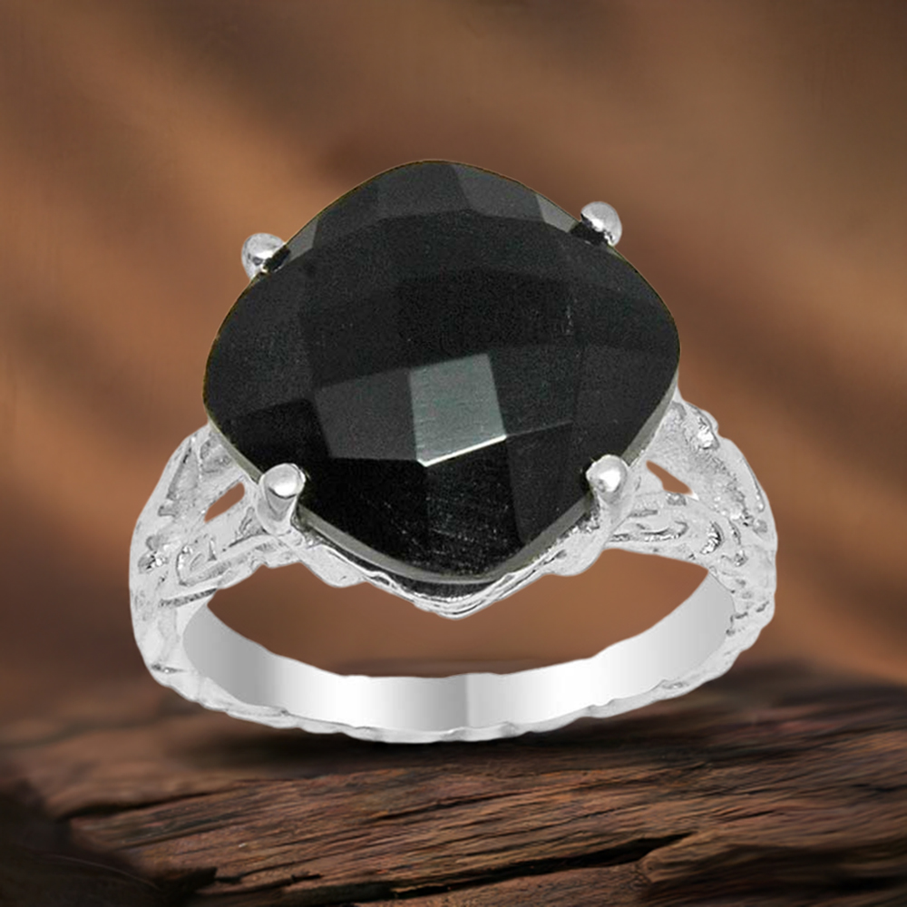 925 Sterling Silver Rings In Genuine Black Onyx Gemstone 925SR1620