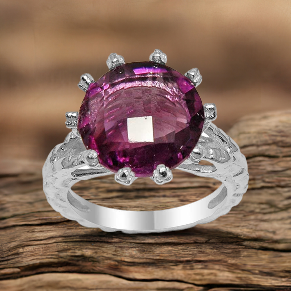 Semi Precious Rhodonite Gemstone Rings In 925 Sterling Silver Jewelry 925SR1637