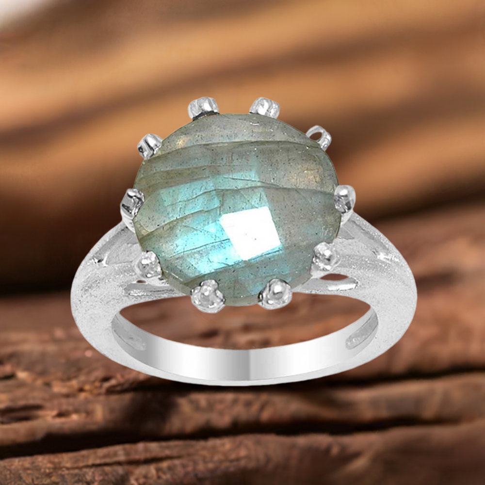 Natural Labradorite Gemstone Rings In 925 Sterling Silver Jewelry 925SR1639