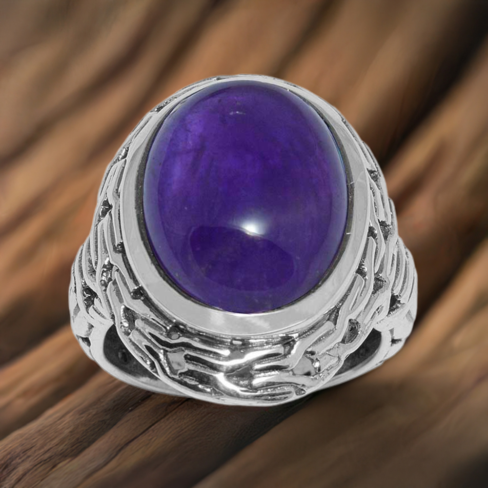 Amethyst Sterling Silver Men's Rings 925SR1645