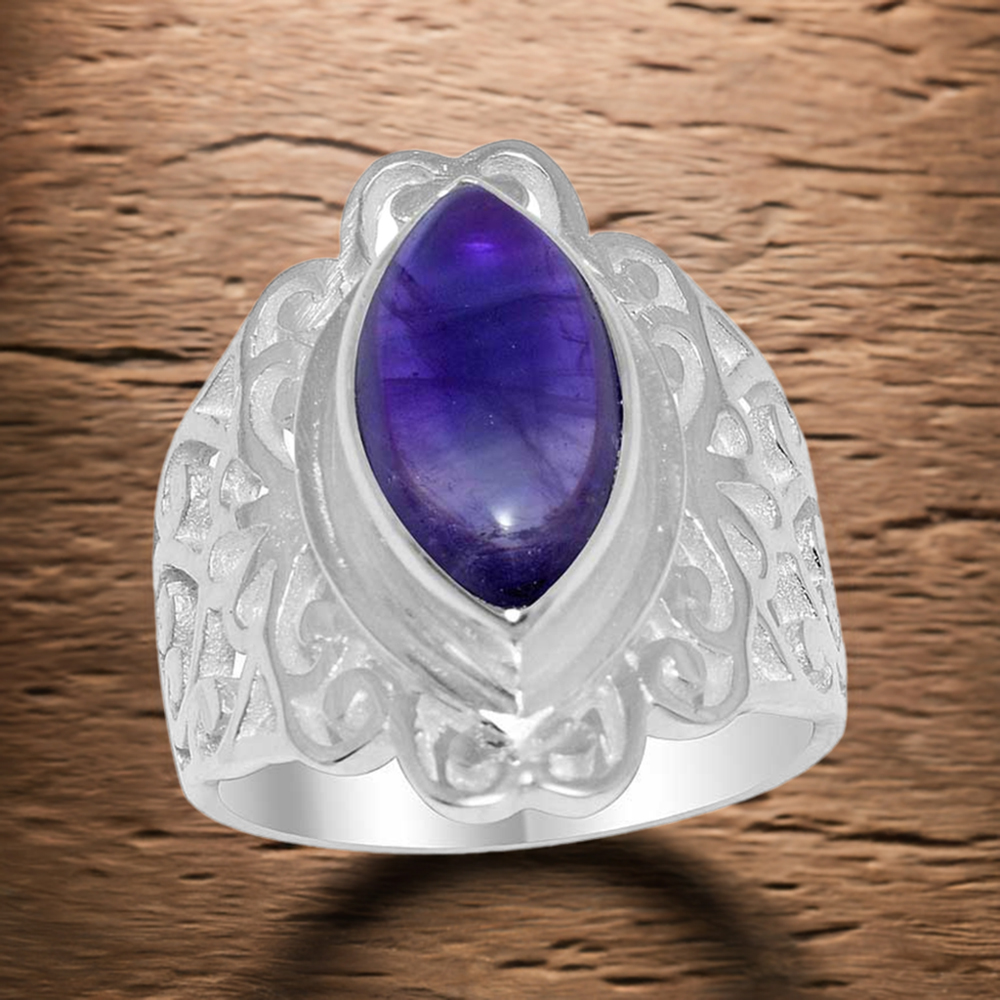Amethyst Filigree Sterling Silver Rings 925SR1649
