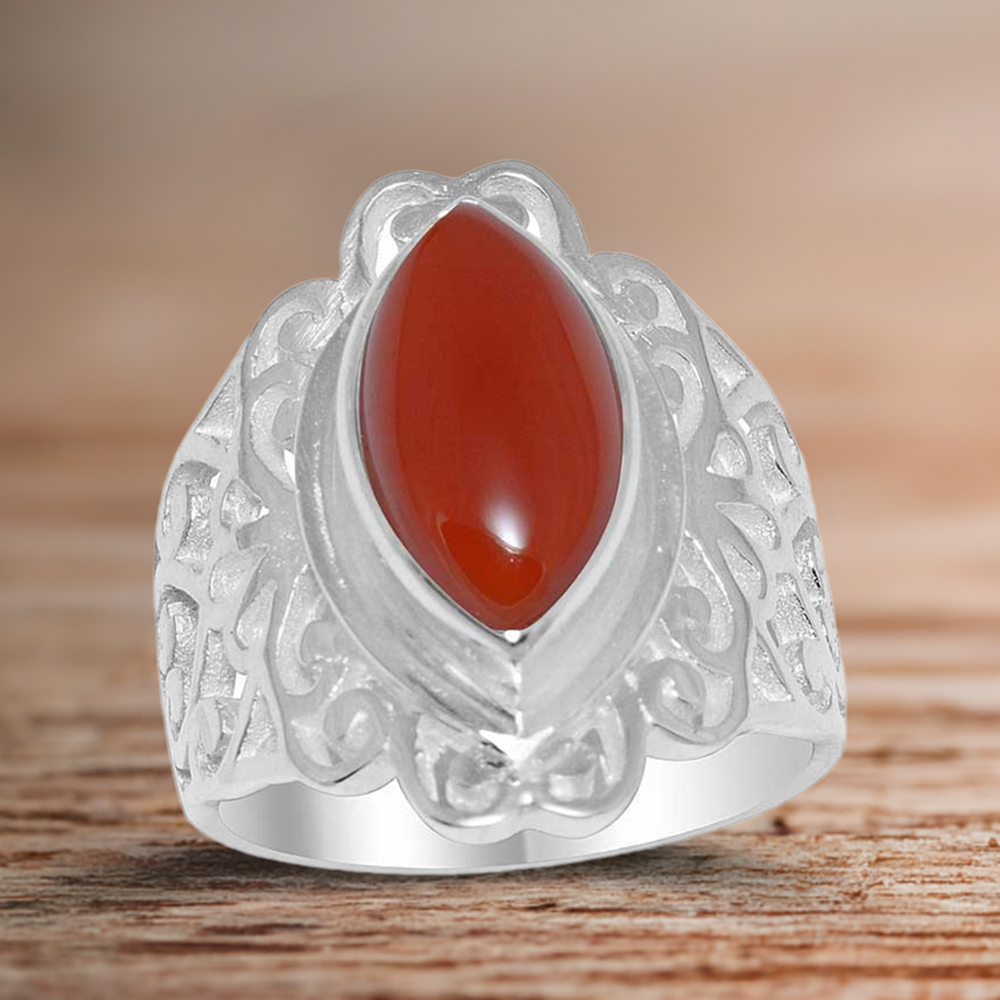 925 Sterling Silver Rings In Carnelian Gemstone Jewelry 925SR1654