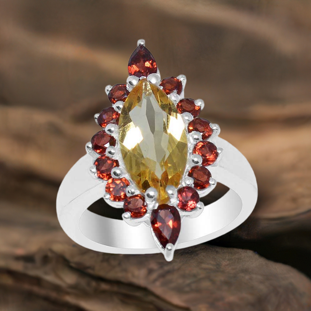 925 Sterling Silver Rings In Multi Gemstone Jewelry 925SR1661