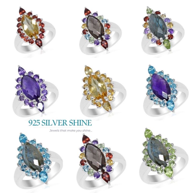 925 Sterling Silver Rings In Citrine Gemstone Jewelry 925SR1662_2