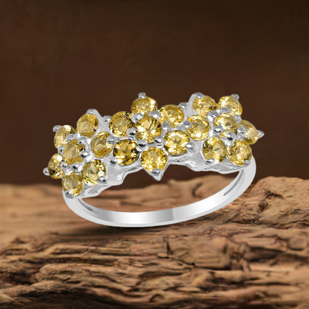 925 Sterling Silver Rings In Citrine Gemstone Jewelry 925SR1665
