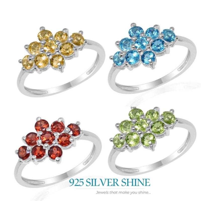 925 Sterling Silver Handmade Rings In Blue Topaz Gemstone Jewelry 925SR1668_2