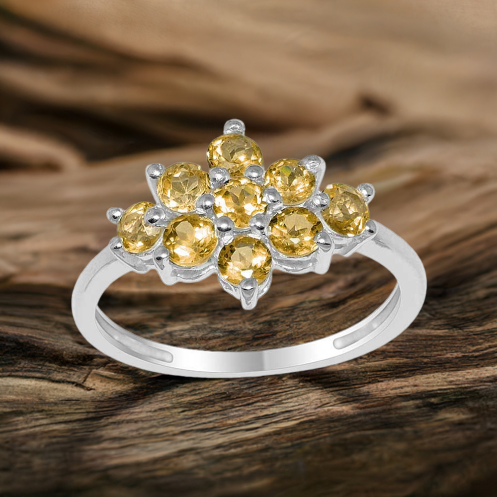 925 Sterling Silver Handmade Rings In Citrine Gemstone Jewelry 925SR1669