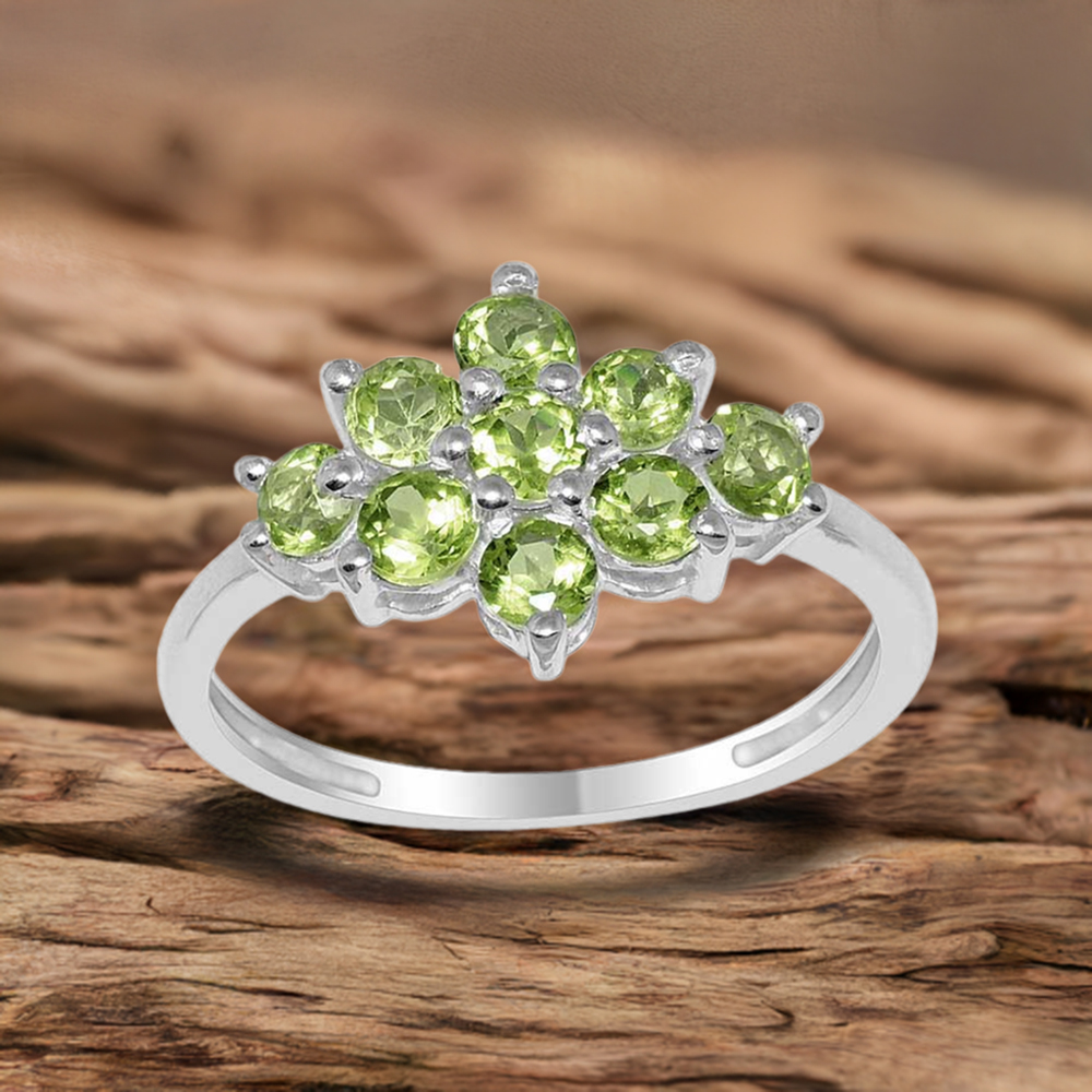 925 Sterling Silver Handmade Rings In Peridot Gemstone Jewelry 925SR1670
