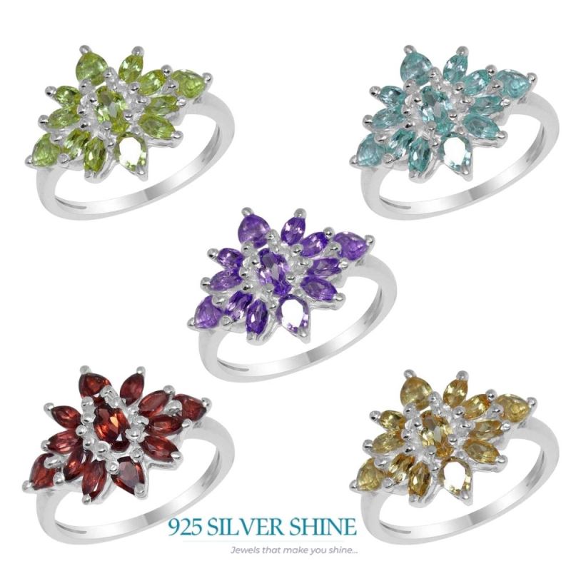 Fine 925 Sterling Silver Rings In Semi Precious Amethyst Gemstone 925SR1683_1
