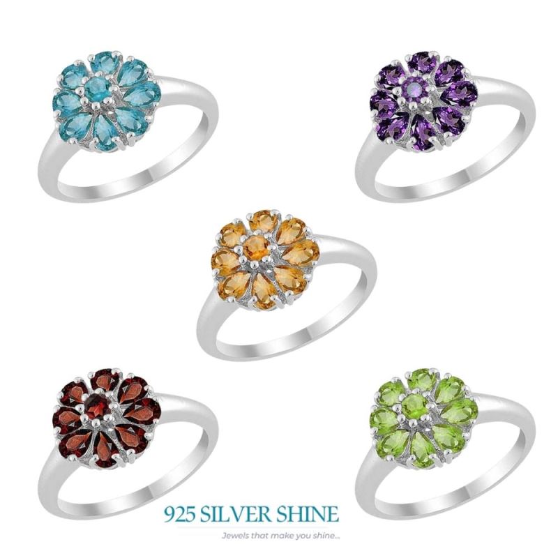 Genuine Citrine Gemstone Rings In Solid 925 Silver 925SR1690_2